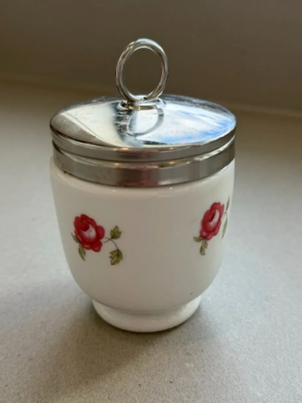 Vintage Royal Worcester Floral Fine Porcelain Egg Coddler – Made in England